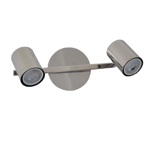 Aplique 2 luces GU10 con barral de 30 cm platil